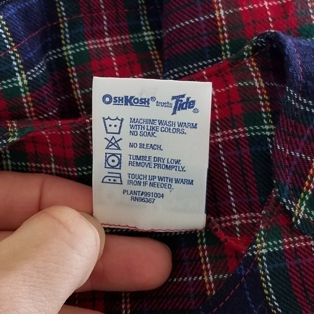Vintage Oshkosh Plaid Jumper 12m